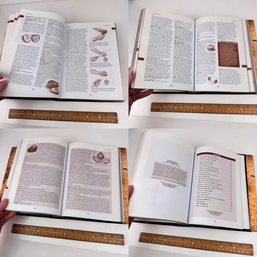 2009 Hardcover The Deluxe Food Lover's Companion‎ Technique Cooking Gold Accents